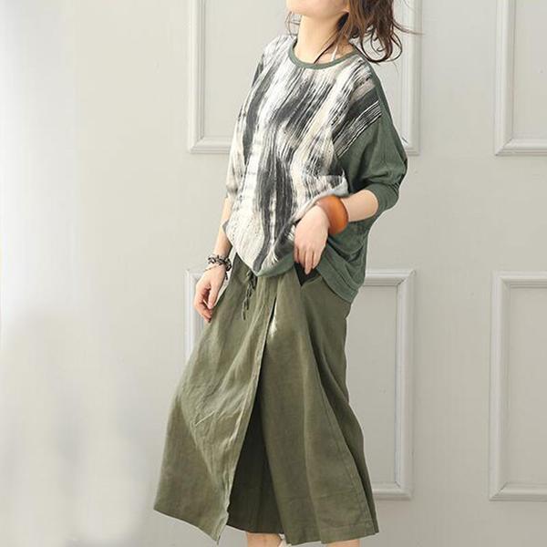 Women Cotton Linen Wide leg pants