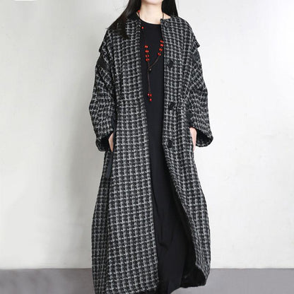 Winter Women Loose Single Breasted Long Woolen Coat