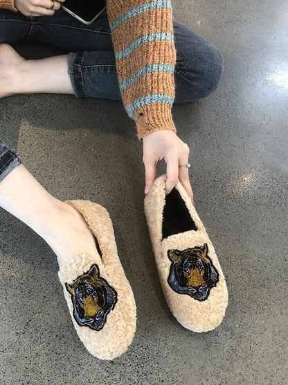 Wool Flat Fur Fashion Shoes