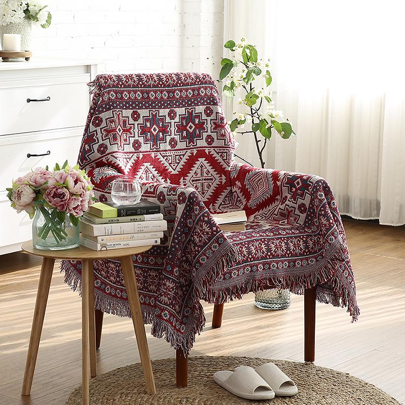 Cotton Sofa Cover Geometry Bohemia Blanket