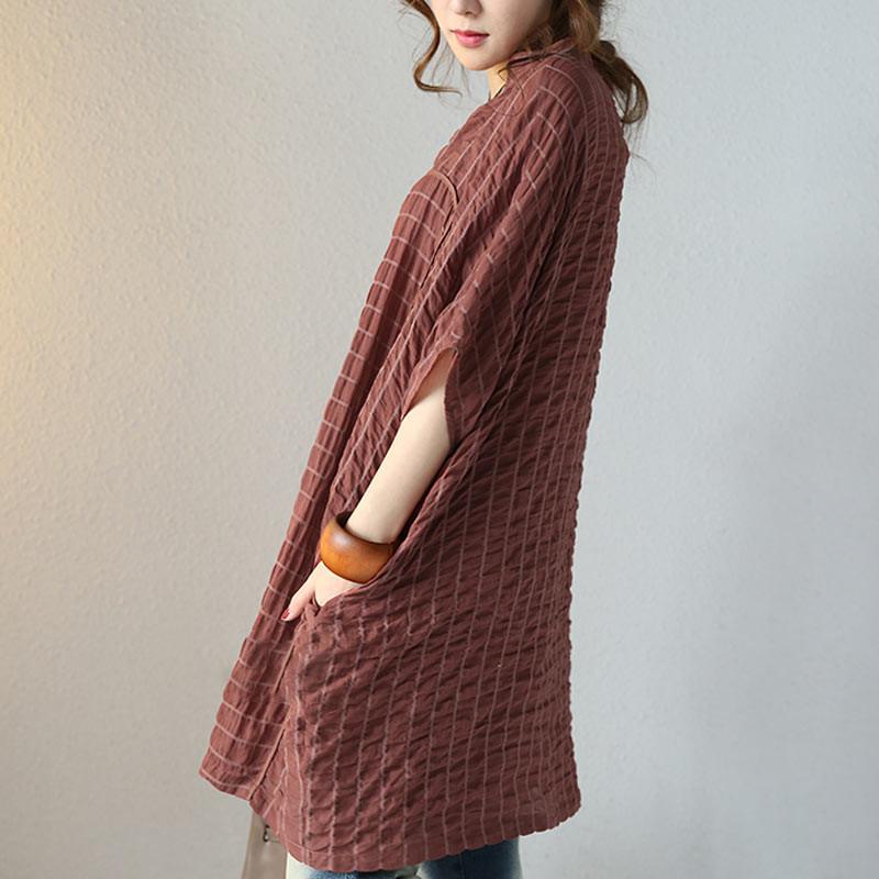 Women Literature Casual Loose 1/2 Sleeve Coffee Shirt