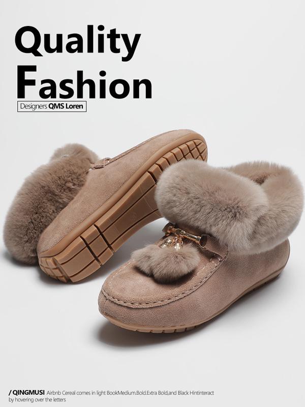 New Korean Artificial Fur Flip Cotton Shoes
