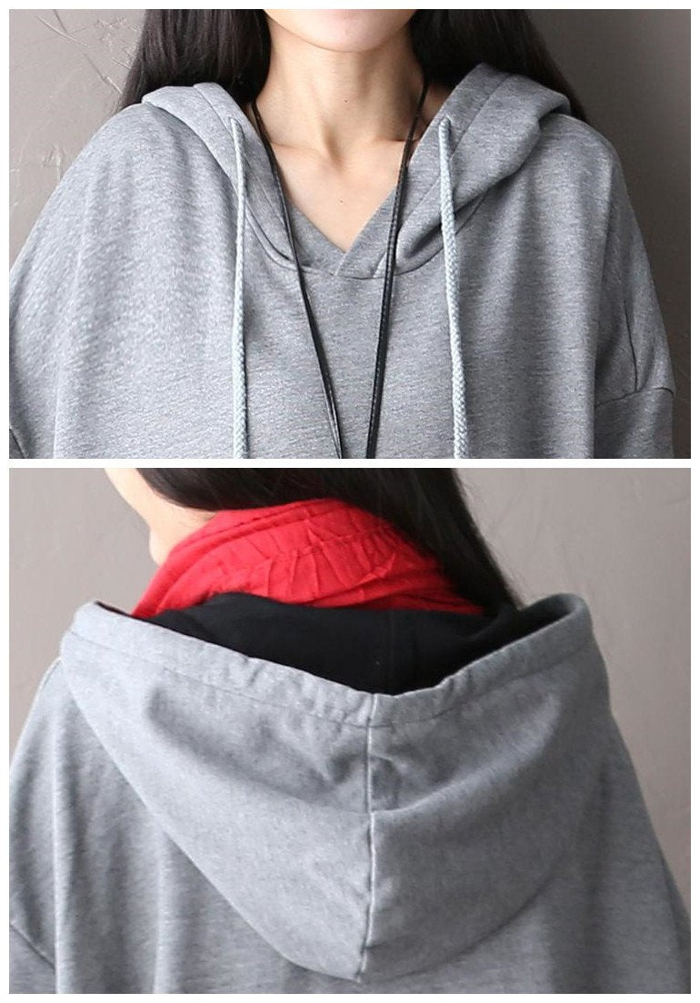 Women Plus Size Cotton Gray Dress