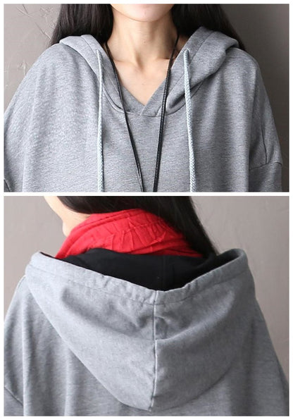 Women Plus Size Cotton Gray Dress