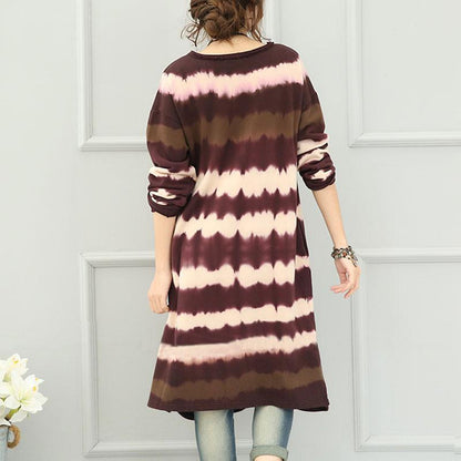 Women Casual Loose Cotton Knitting Sweater Dress
