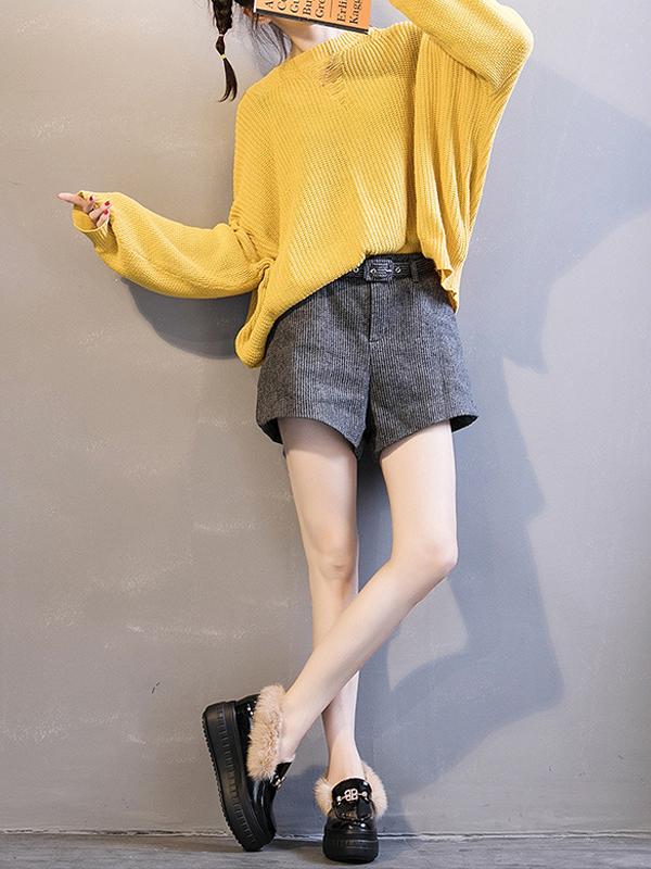 High Platform Buckle Sponge Artificial Rabbit Fur Shoes