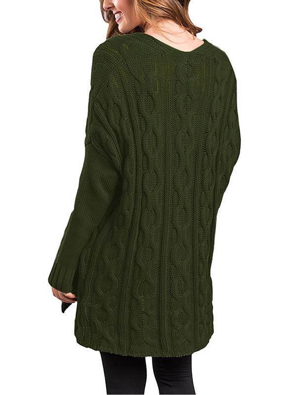 Asymmetric V-neck Sweater Tops