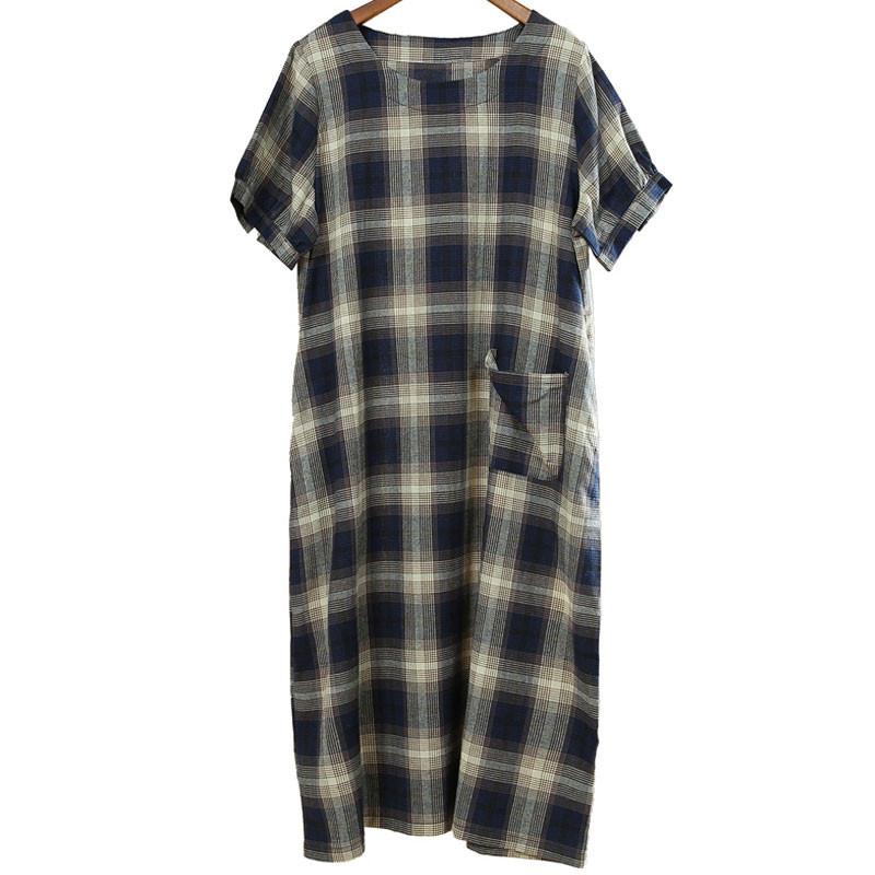 Round Neck Lattice Women Short Sleeve Women Dress