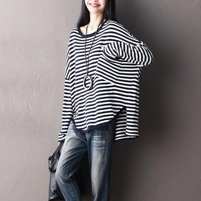 Autumn Stripe Design Long Sleeves Casual Women Shirt