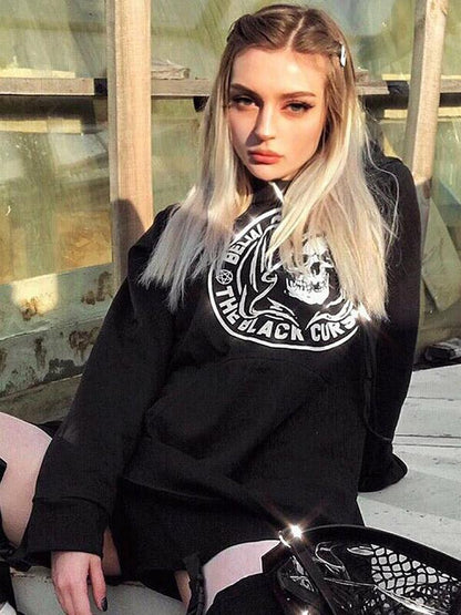 Casual Loose Printed Letters Hoodies&Sweatshirt