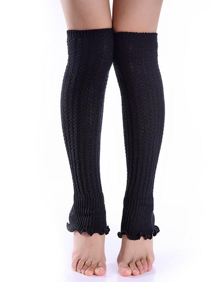 Fashion Knitting Over Knee-high Solid Color Stocking