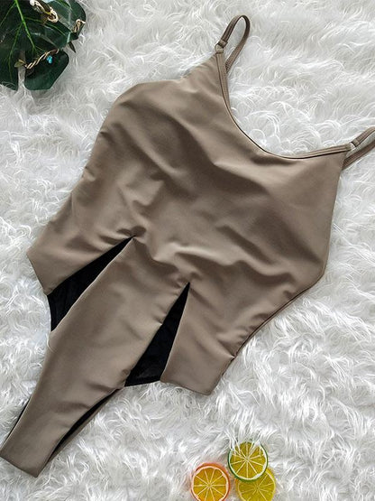 Backless Hollow One-piece Swimwear