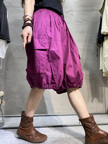 Casual Solid Color Harem Knickerbockers Shorts
