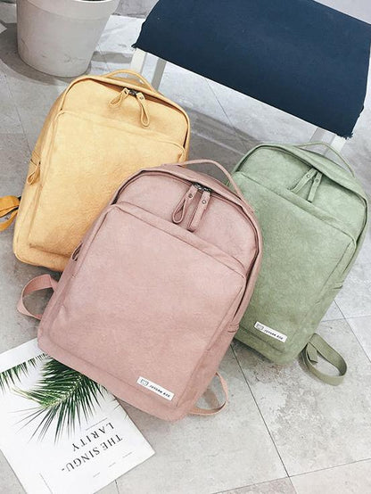 Solid Fashion Backpack Bag