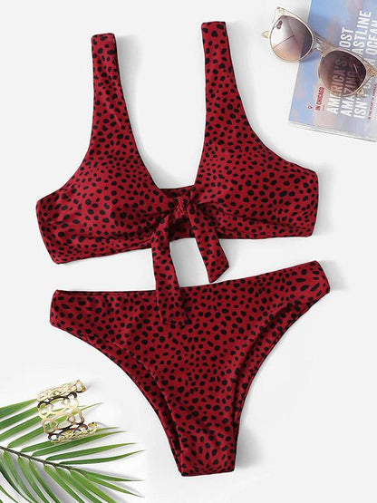 Polka-dot Knot Bikinis Swimwear