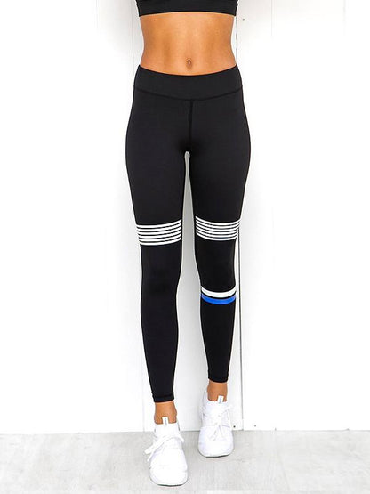 Spaghetti-neck Striped Printed Tank Sports Yoga Suit