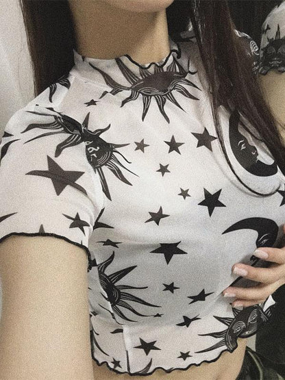 Graphic Crop Short Sleeve Tees