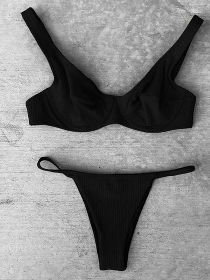 Solid Beach Hot Sexy Bikinis Swimwear