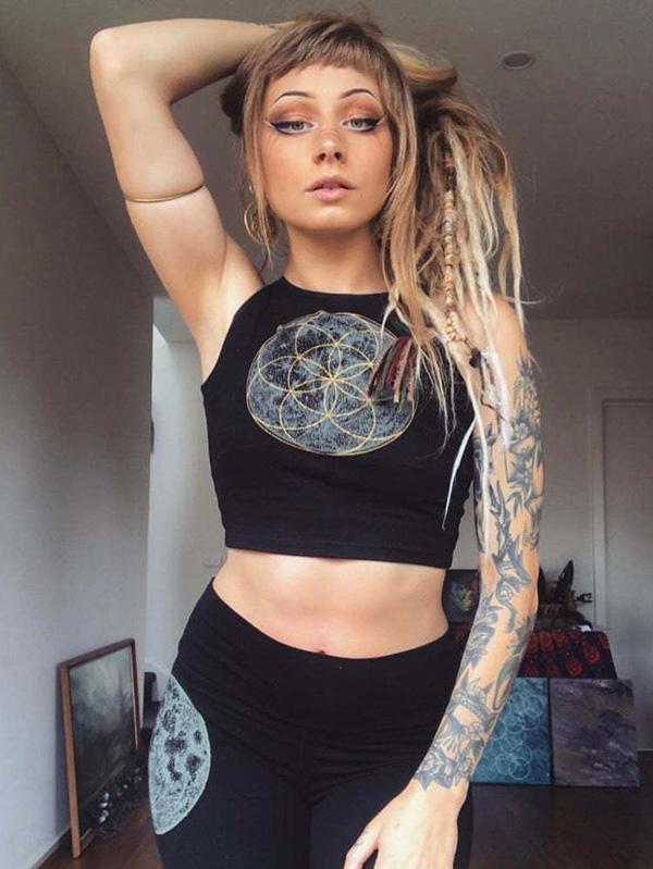 Printed Sleeveless Short Vest Top