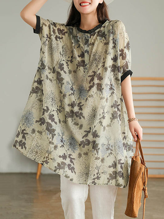 Vintage Original Printed Short Sleeves Round-Neck T-Shirt