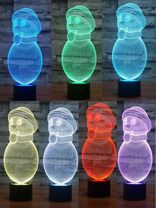 3D Lamp Snowman Color Switch Christmas Decoration Light
