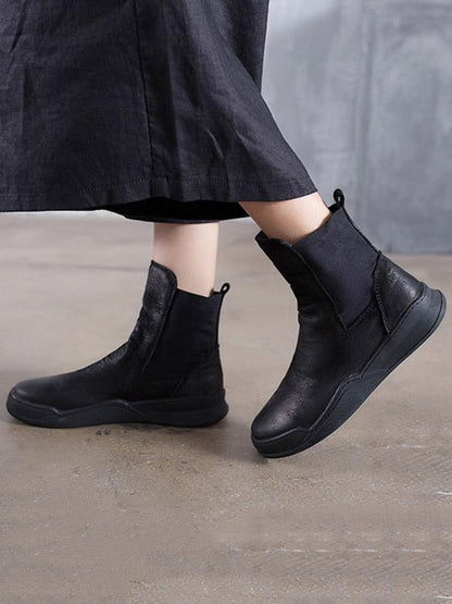 Leisure Cow Leather Ankle Boots