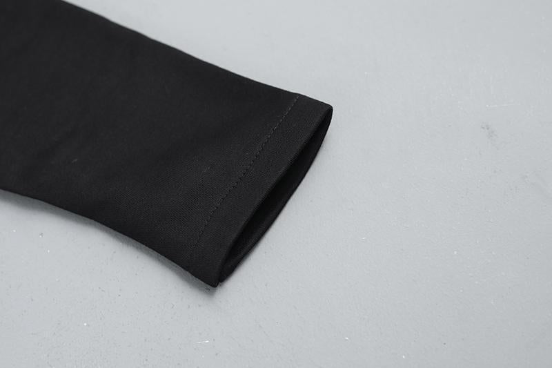 Black Women Cotton Dress Three Quarter Sleeve Fashion Dress