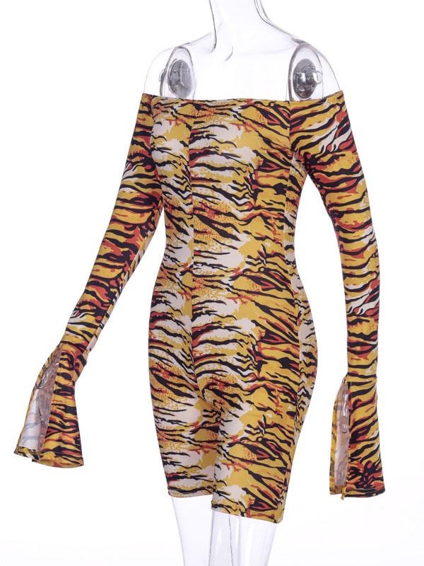 Sexy Printed Flared Sleeves Yoga Jumpsuits