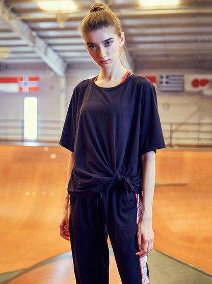 Round Collar Split Sports Tees