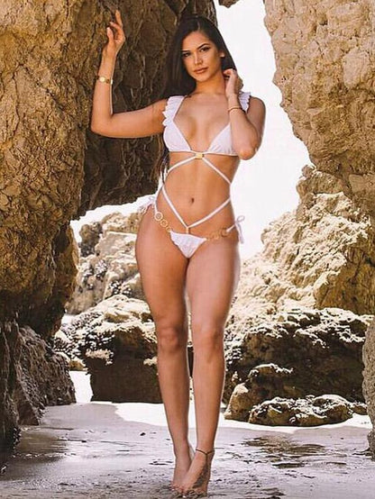 Sexy Bandage Ruffled One-Piece Swimwear