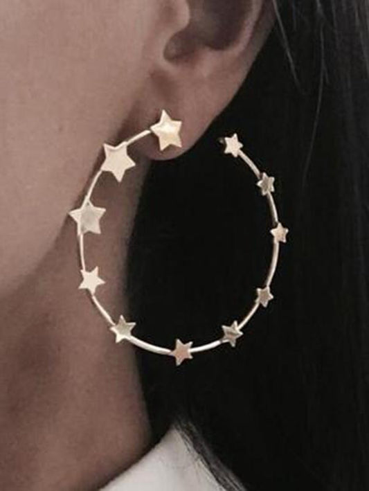 Vintage Star Pattern Earrings Accessories