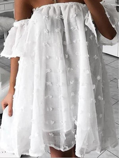 2 Colors Off-the-shoulder Mini Dress