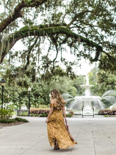 Spaghetti-neck Falbala Floral Maxi Dress