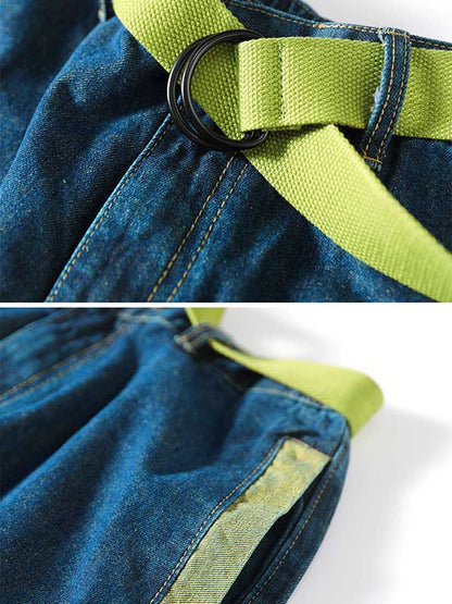 Simple Empire Waisted Wide Leg Harem Jean Pants