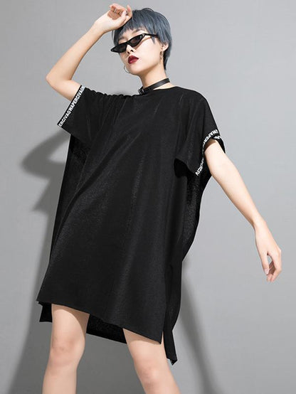 Loose Cropped Batwing Mini Dress