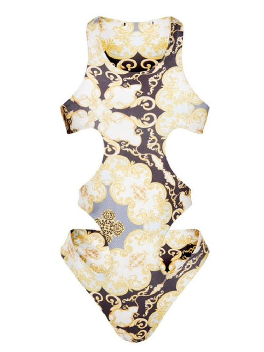 Sexy Hollowed Printing One-Piece Swimwear