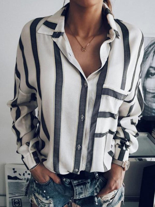 Stripes Fashion Blouses&shirts Tops