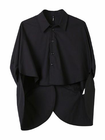 Solid Cropped Half-short Shirt