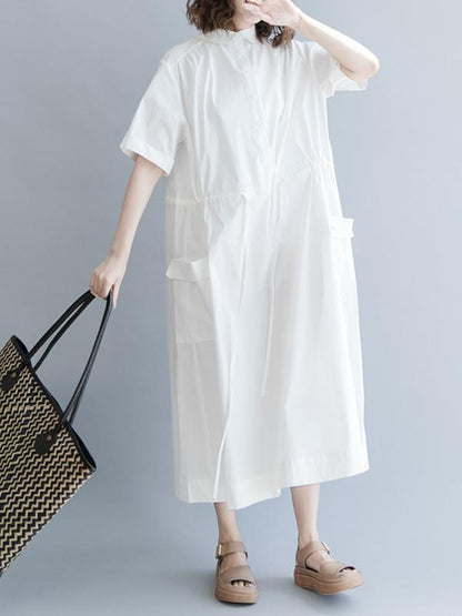 Casual Drawstring Long Dress