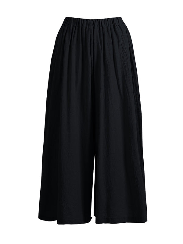 Casual 11 Colors  Solid Column Wide Leg Capri-Pants