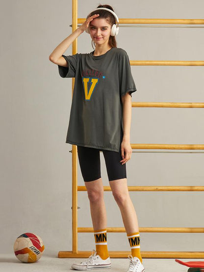 Loose Quick Dry Breathable Printed Sports T-Shirts Tops
