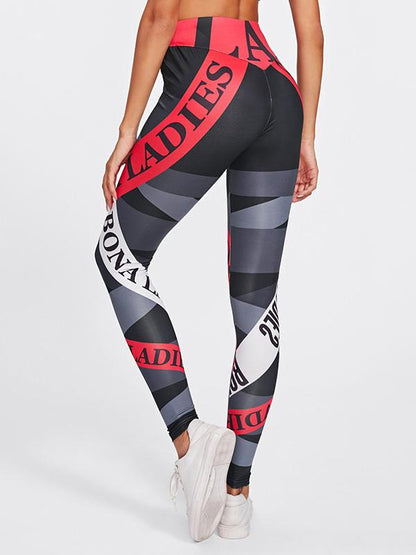 Letter Printed Sports Leggings