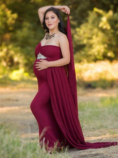 Maternity Strapless Maxi Dress