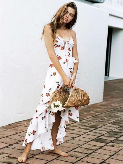 Vacation Strapless Printed Maxi Dress