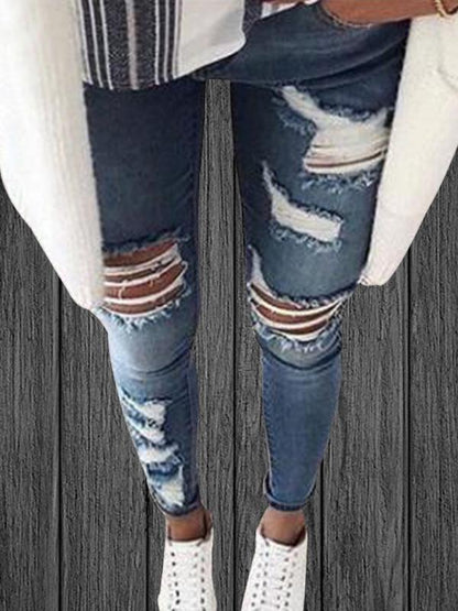 New Ripped Small Leg Jeans for Women