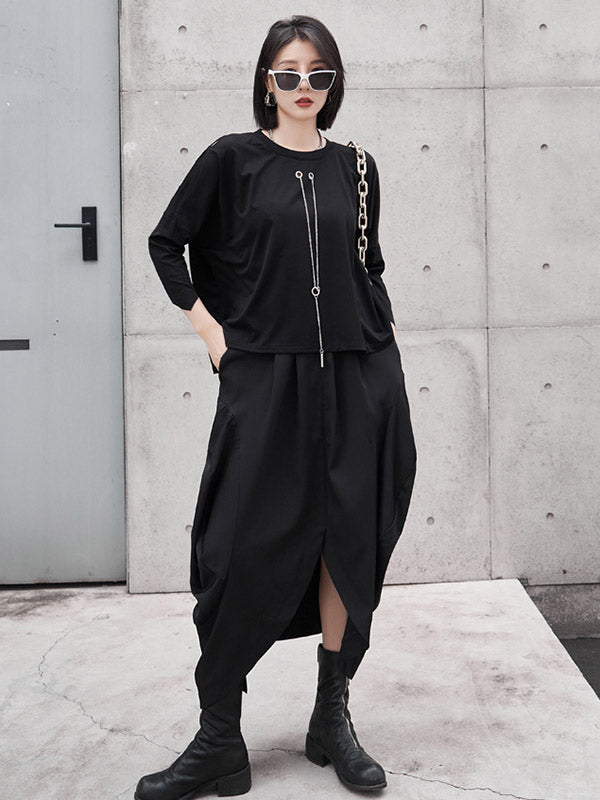 Original Solid Color Cold Shoulder T-Shirt Top