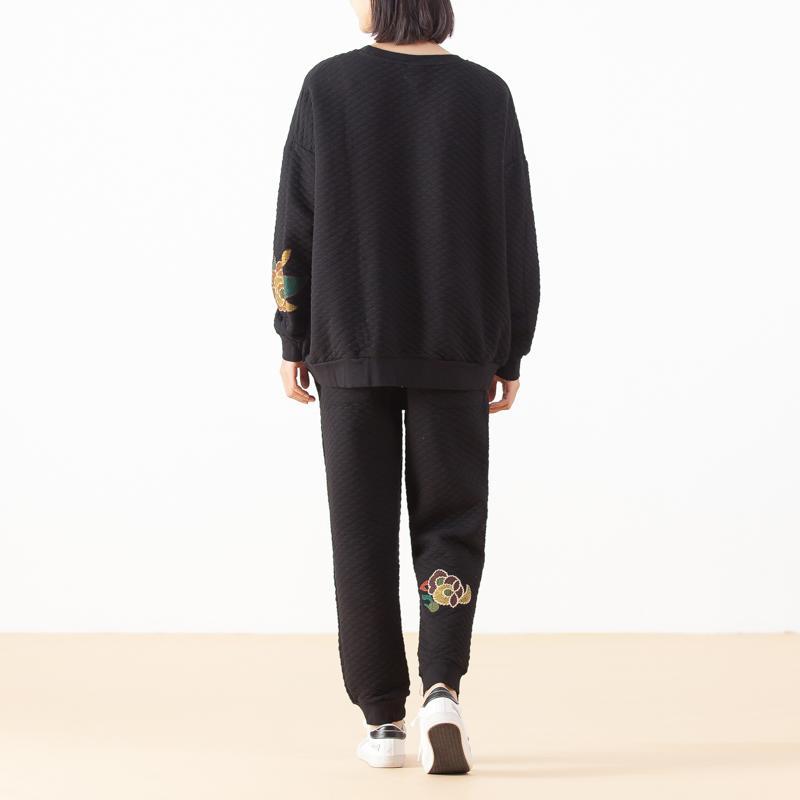 Embroidery Flower Pattern Cotton Women Suit