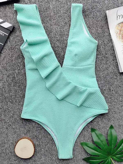 Sexy Beach Ruffled One-piece Swimsuit