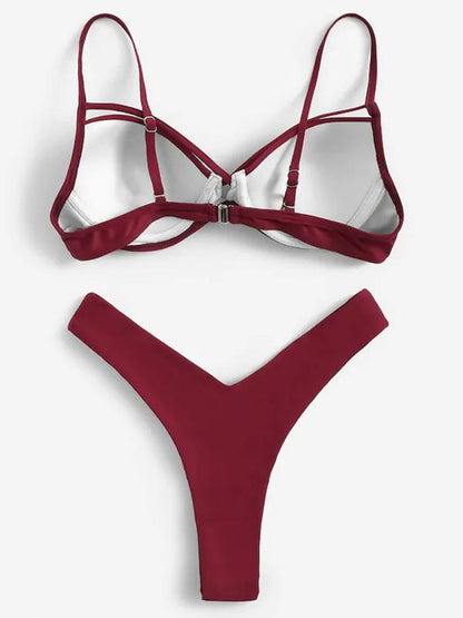 Plain Balconette Bikini Set