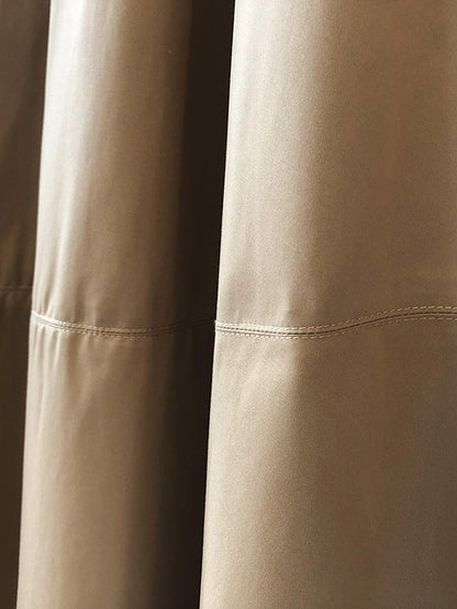 Urban Simple Solid Color A-Line Long Skirt